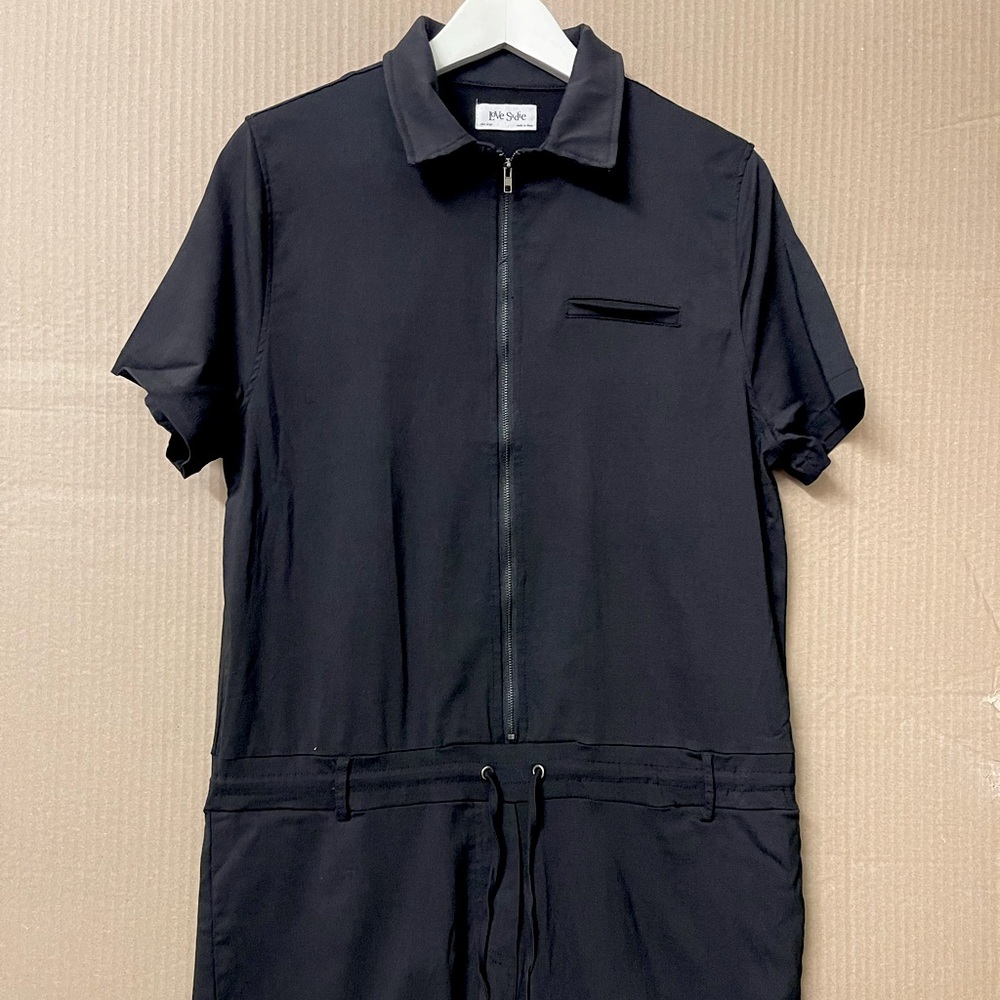 Black Jumpsuit Coverall Short Sleeve XL by Love Sadie